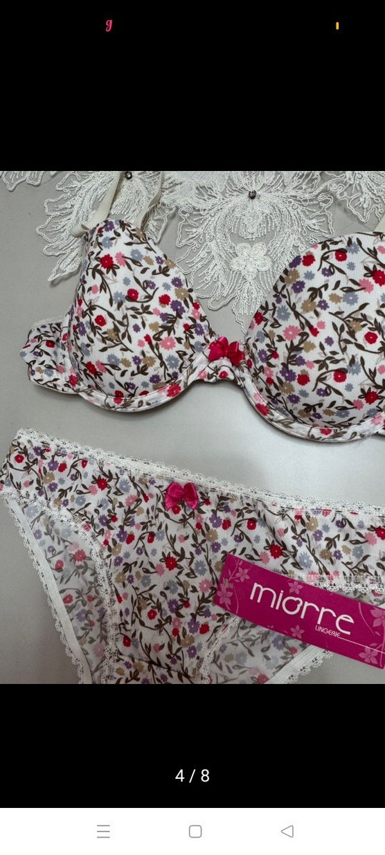 Miorre Beyaz Çiçekli Mini Bohem Sütyen Takımı - Görsel 4