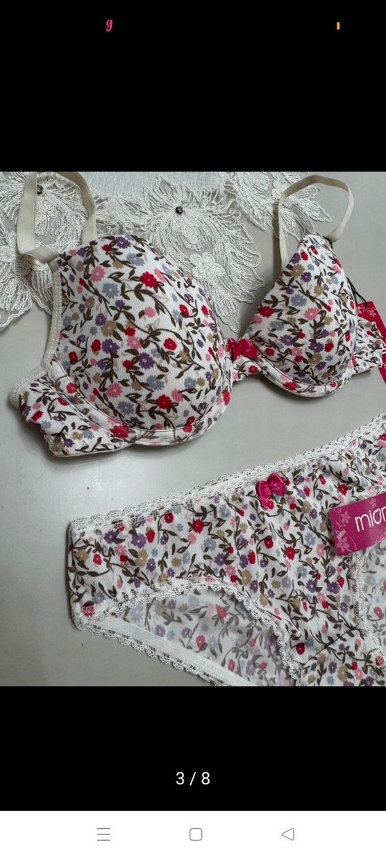 Miorre Beyaz Çiçekli Mini Bohem Sütyen Takımı - Görsel 3