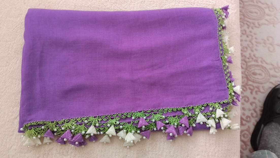 Mor Dantel Detaylı Bohem Kadın Saç Aksesuarı - Görsel 2