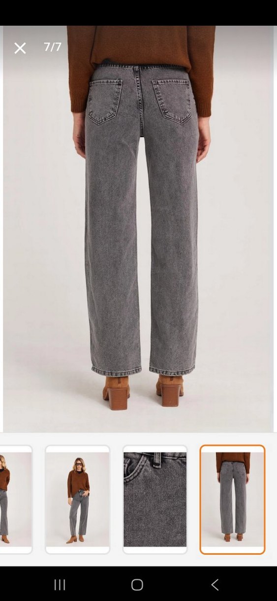 Gri dar Kesim Midi Denim Kadın Jean - Görsel 3