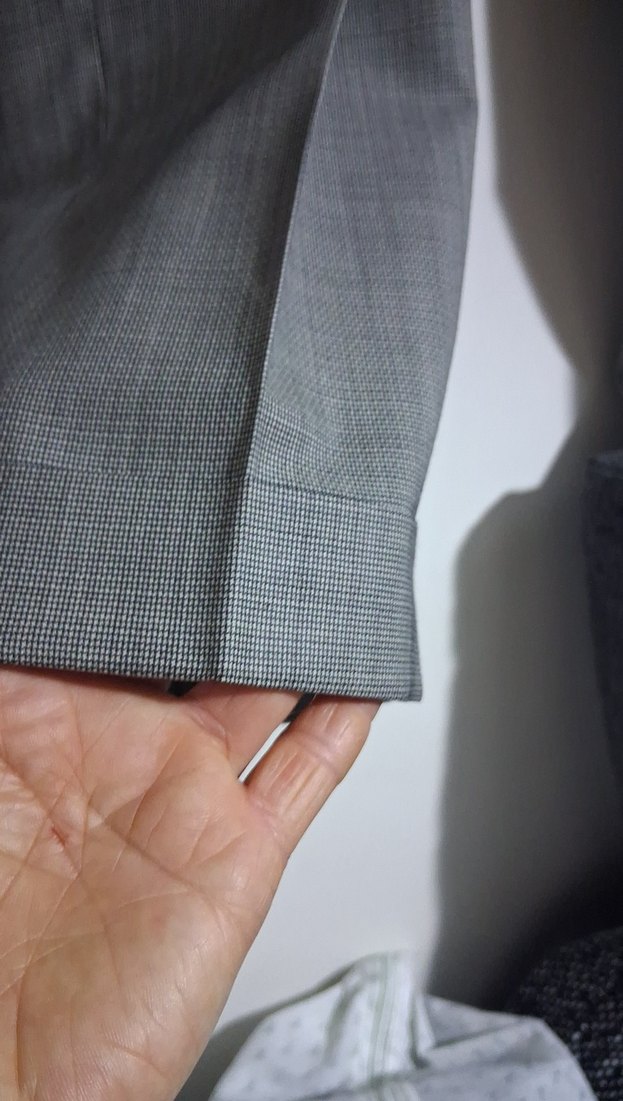 Gri Midi Keten Kadın Kumaş Pantolon - Görsel 3