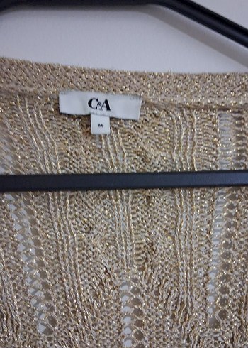 Bej Örgü Kadın Hırka, Uzun Kollu, Rahat Kesim - Görsel 3