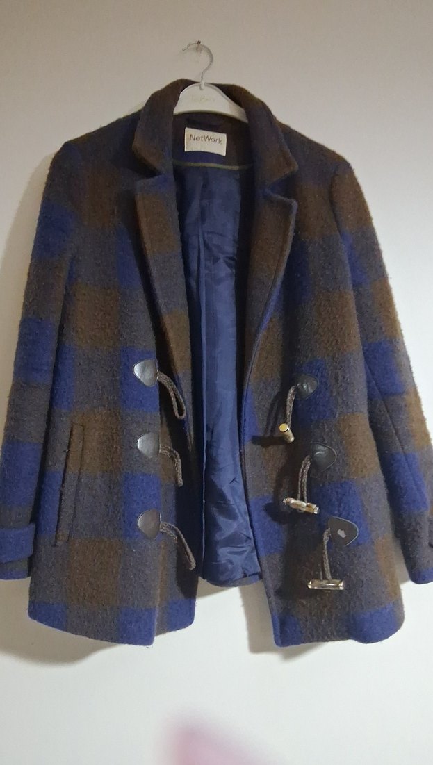 NetWork Kahverengi Yün Midi kaban - Görsel 3