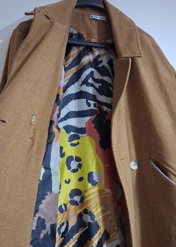 Düğmeli Kahverengi Kadın Uzun Kaban - Görsel 2