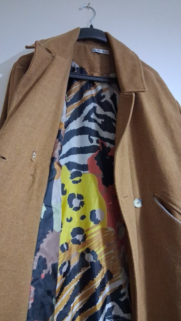 Düğmeli Kahverengi Kadın Uzun Kaban - Görsel 2