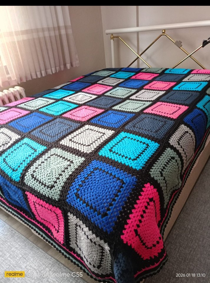 el örgüsü iki kişilik yatak uygun örülmüş tür - Görsel 5