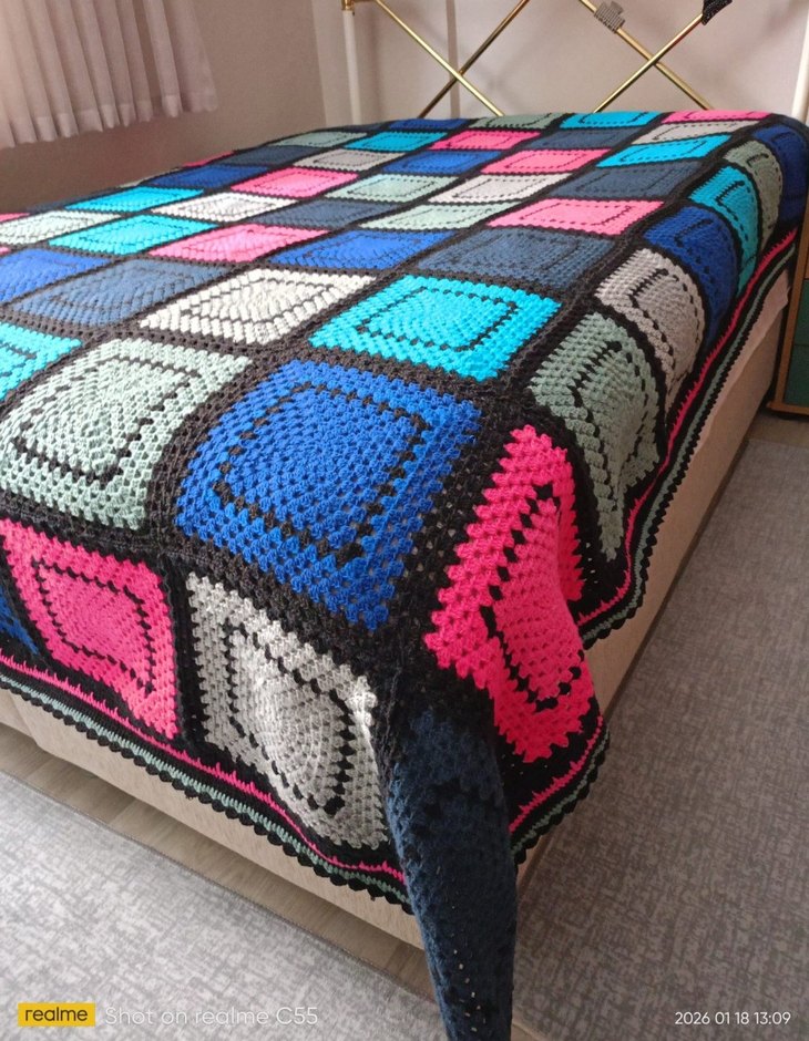 el örgüsü iki kişilik yatak uygun örülmüş tür - Görsel 2