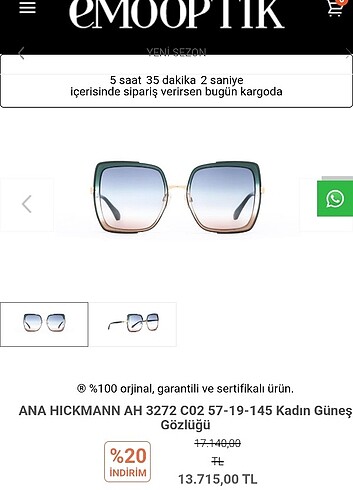Orijinal Ana Hickmann Güneş Gözlüğü