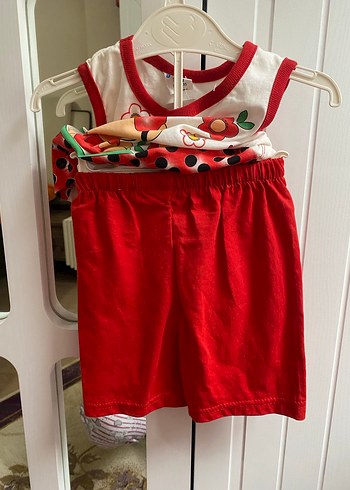 Kız Çocuk Renkli Baskılı Atlet Şort Takım - Görsel 4