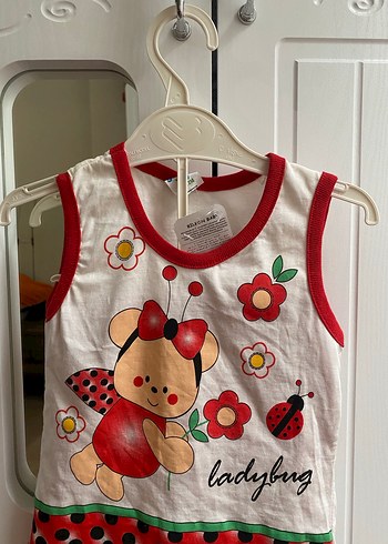 Kız Çocuk Renkli Baskılı Atlet Şort Takım - Görsel 2