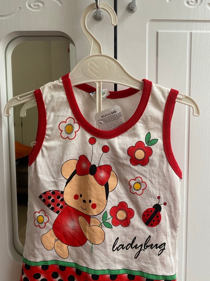 Kız Çocuk Renkli Baskılı Atlet Şort Takım - Görsel 2