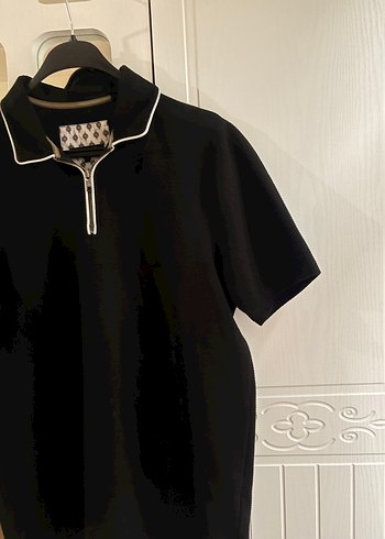Fermuarlı Siyah Erkek Polo Tişört - Görsel 3