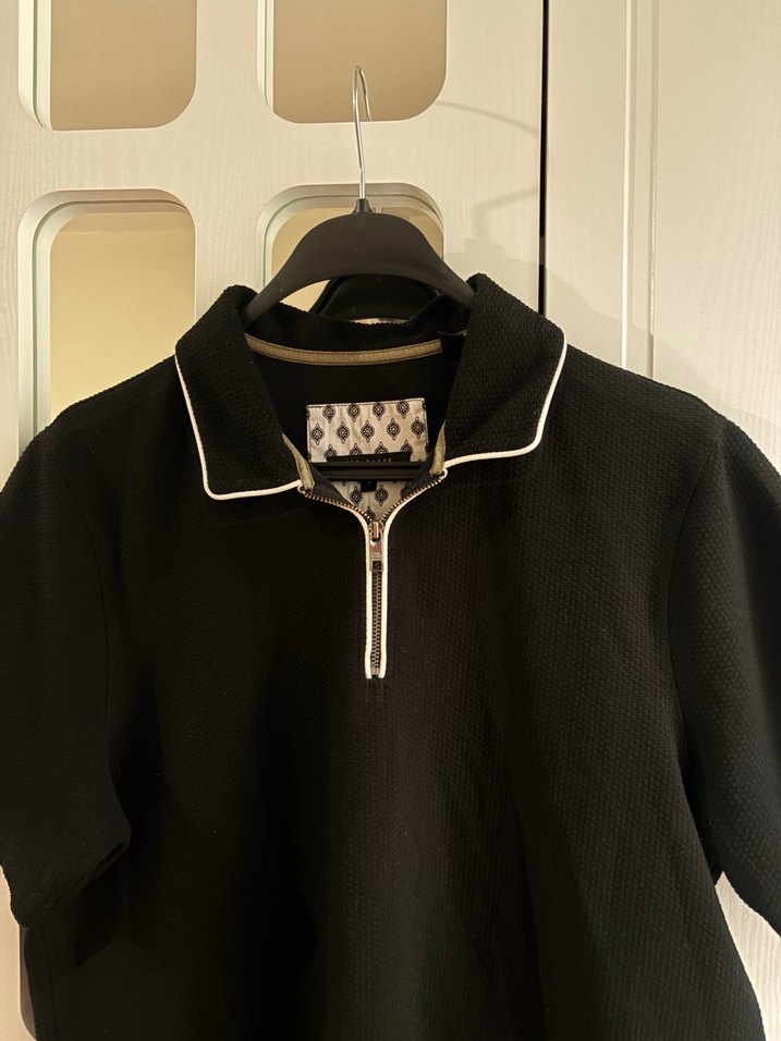 Fermuarlı Siyah Erkek Polo Tişört - Görsel 4