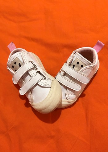 Kız Çocuk Beyaz Sneaker - Cırt Cırtlı - Görsel 3