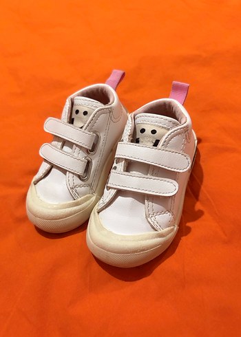 Kız Çocuk Beyaz Sneaker - Cırt Cırtlı - Görsel 9