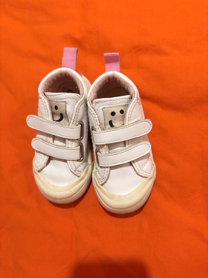 Kız Çocuk Beyaz Sneaker - Cırt Cırtlı - Görsel 4