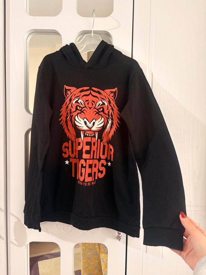 Kapüşonlu Siyah Erkek Sweatshirt - Görsel 3