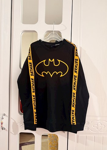 Batman Baskılı Siyah Erkek Sweatshirt - Görsel 2