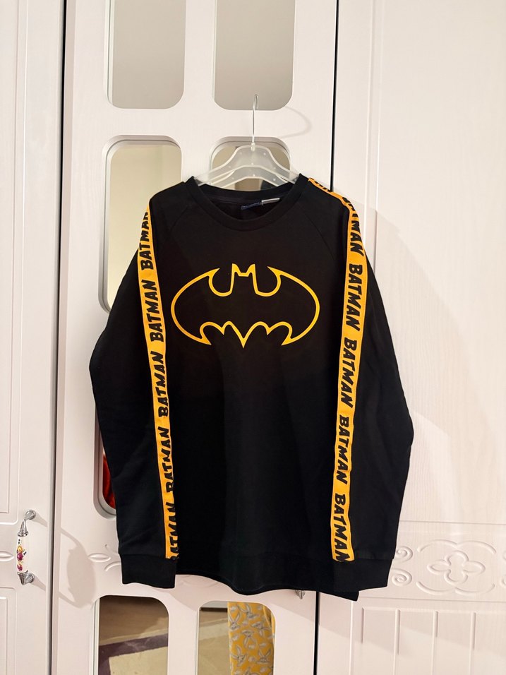Batman Baskılı Siyah Erkek Sweatshirt - Görsel 2