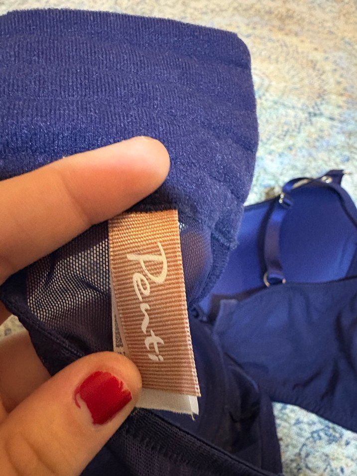 Koyu Mavi Goth Tarzı Sütyen - Görsel 5