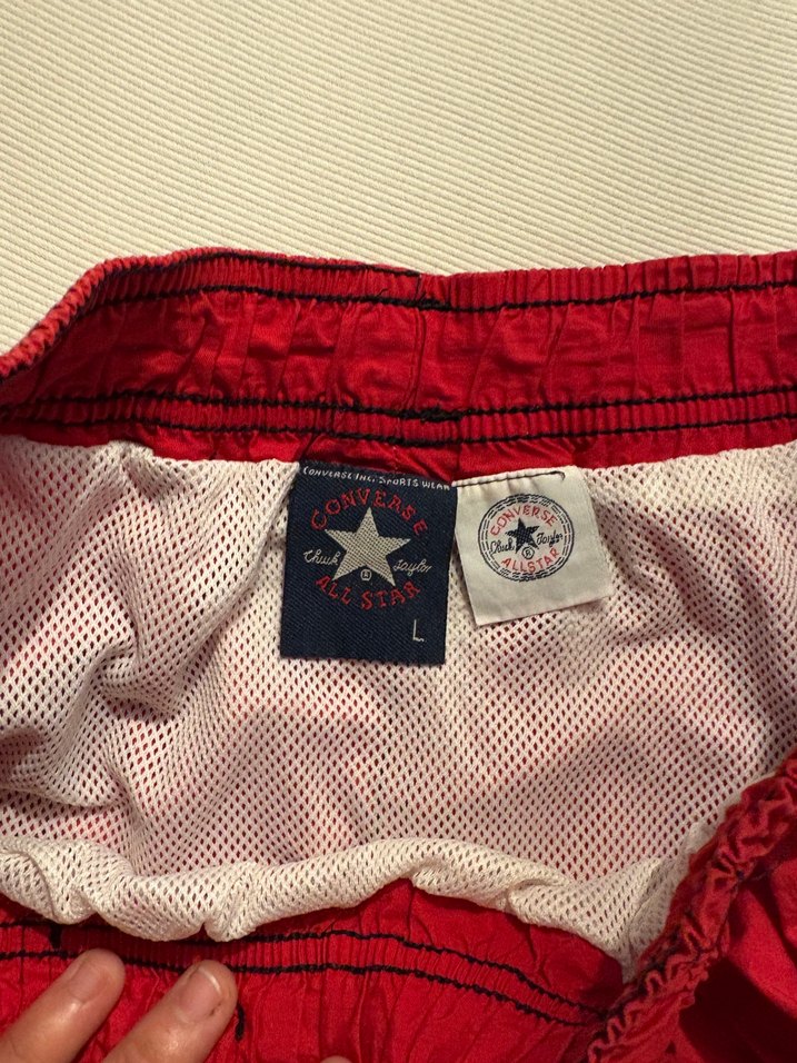 Kırmızı Erkek Mini Plaj Şortu converse - Görsel 4