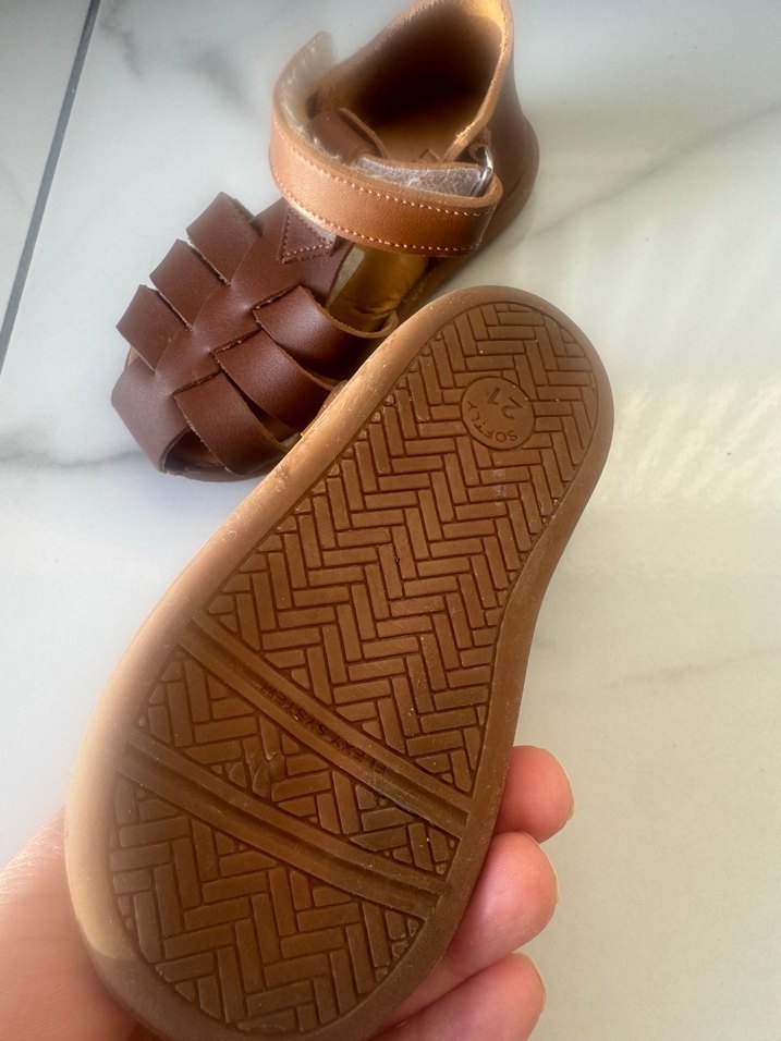 Erkek Çocuk Kahverengi Deri Tokalı Sandalet - Görsel 2