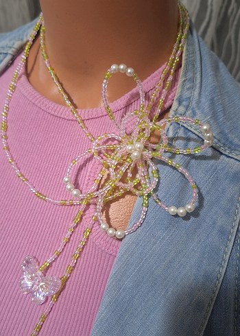 Uzun Winx Flora Boncuklu Kadın Kolye - Görsel 5