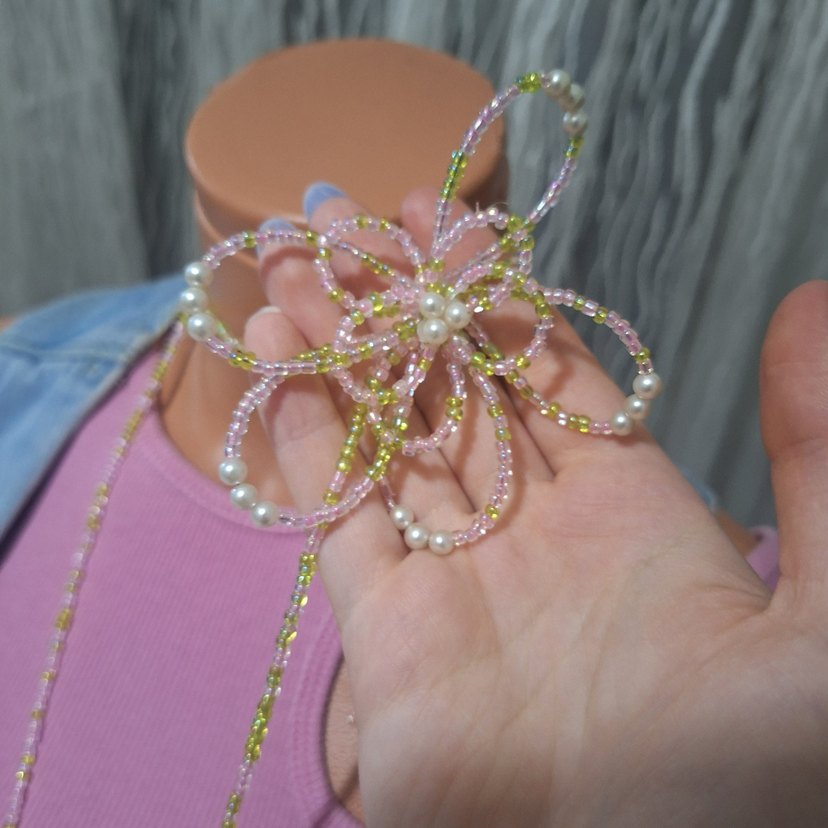 Uzun Winx Flora Boncuklu Kadın Kolye - Görsel 3