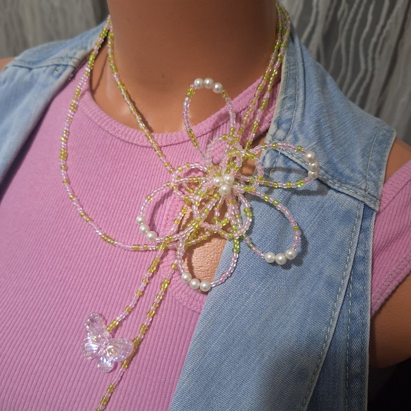 Uzun Winx Flora Boncuklu Kadın Kolye - Görsel 5