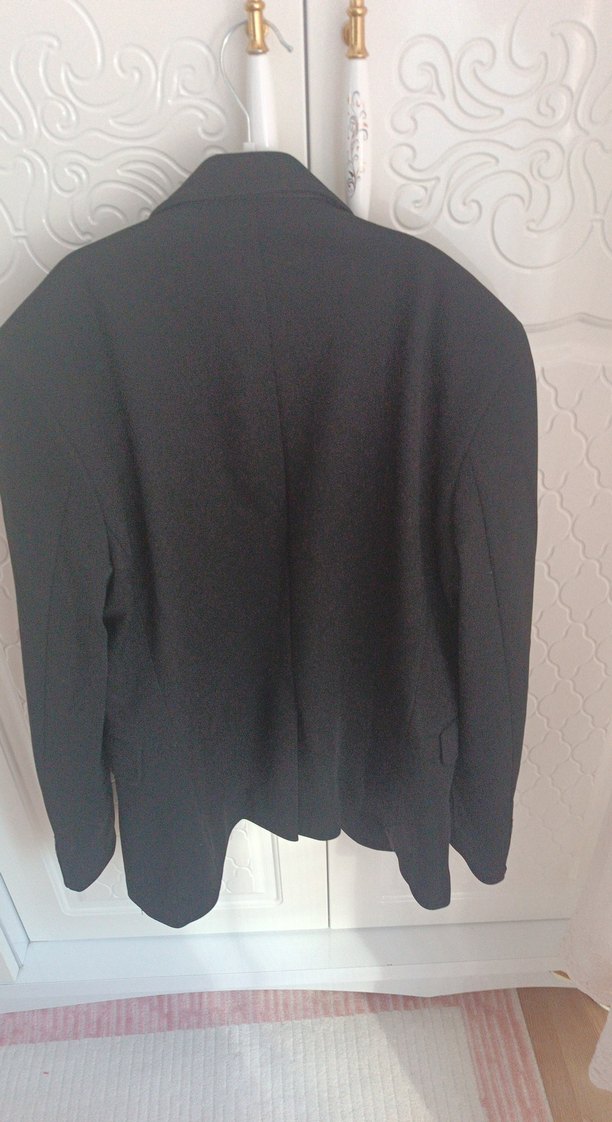 Düğmeli Siyah Erkek Takım Elbise Ceketi - Görsel 2