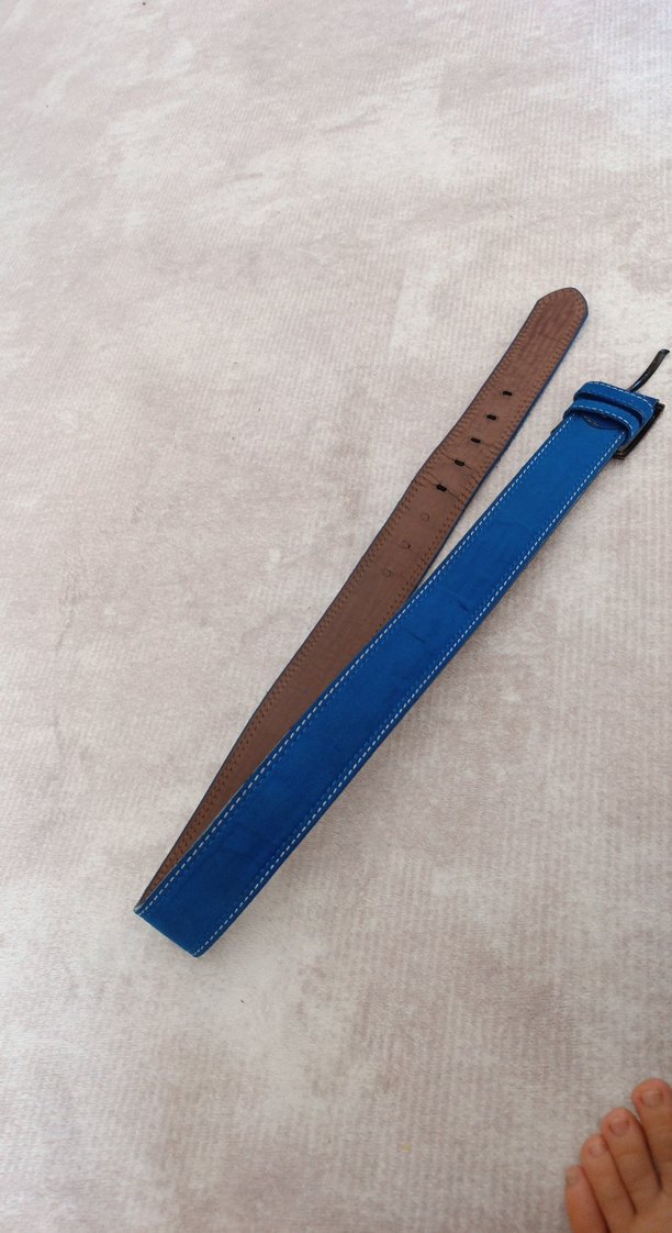 Koyu Mavi Erkek Deri Kemer - Görsel 2