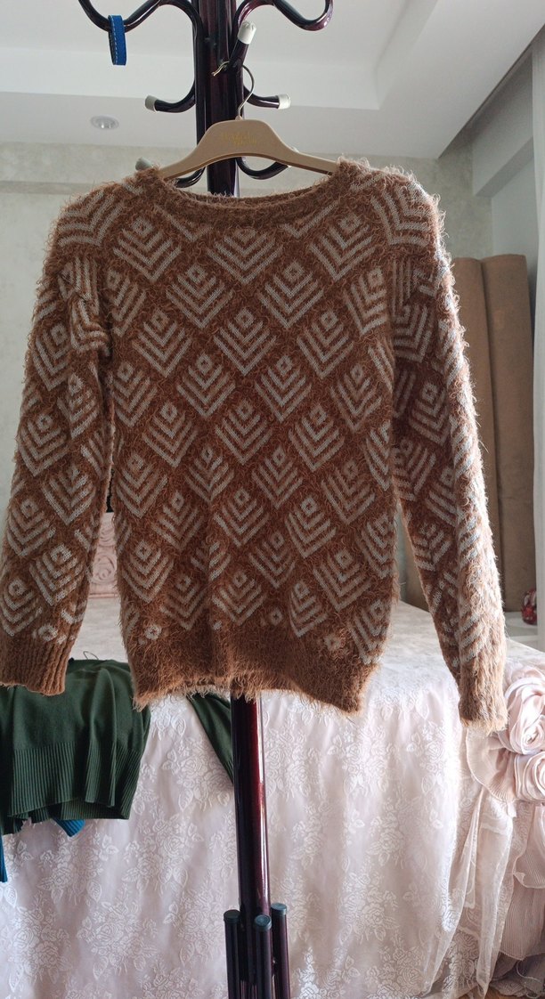 Bohem Tarzı Uzun Kollu Örgü Kazak - Görsel 2