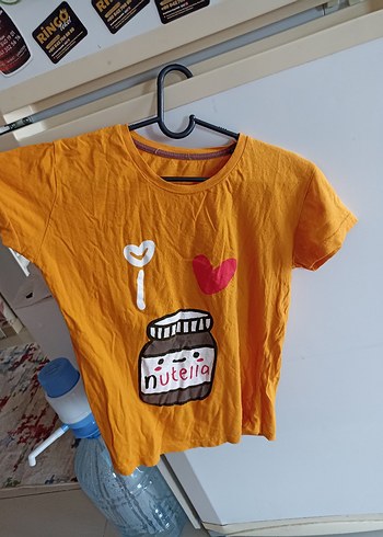 Sarı Nutella Baskılı Tişört