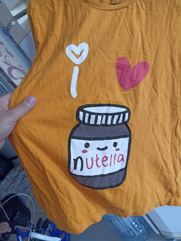 Sarı Nutella Baskılı Tişört - Görsel 3