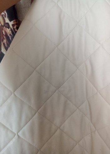 Beyaz Elani Kapitone Mont / Ceket - Görsel 12