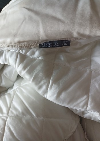 Beyaz Elani Kapitone Mont / Ceket - Görsel 11