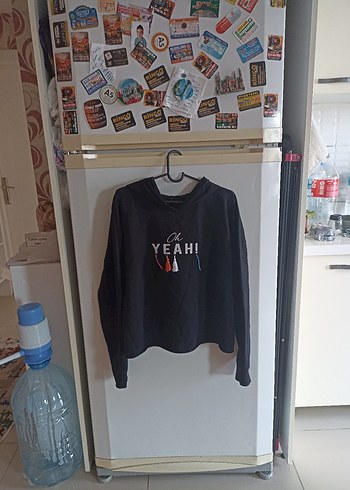Siyah Baskılı Kadın Sweatshirt