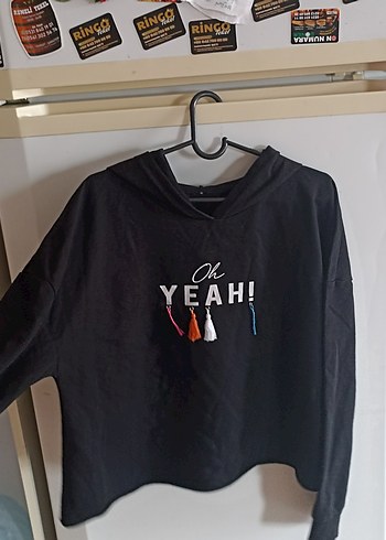 Siyah Baskılı Kadın Sweatshirt - Görsel 3