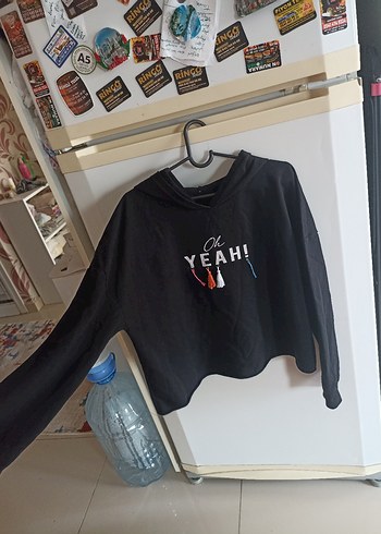 Siyah Baskılı Kadın Sweatshirt - Görsel 2