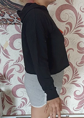 Siyah Baskılı Kadın Sweatshirt - Görsel 7