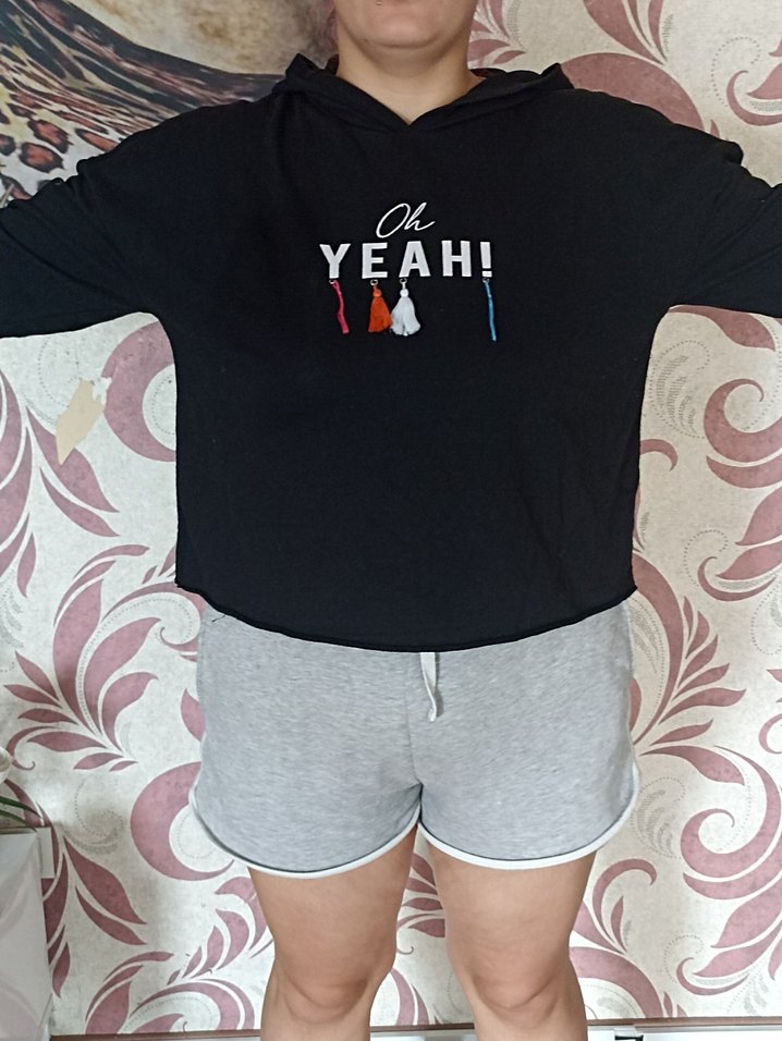 Siyah Baskılı Kadın Sweatshirt - Görsel 5