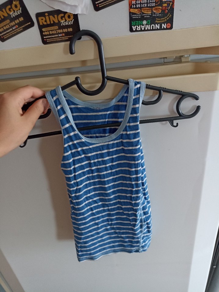 Mavi Çizgili Bebek Atlet - Görsel 2