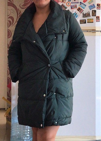 Siyah Midi Kışlık Kadın Mont - Görsel 2