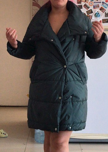 Siyah Midi Kışlık Kadın Mont - Görsel 3