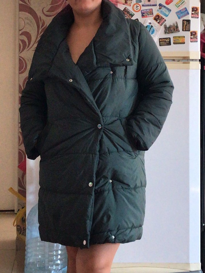 Siyah Midi Kışlık Kadın Mont - Görsel 2