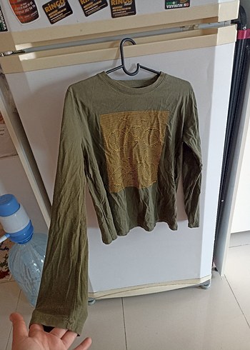 Erkek Çocuk Haki Uzun Kollu Sweatshirt - Görsel 3