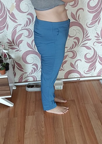 Mavi Kadın Rahat Kesim Normal Boy Pantolon - Görsel 5