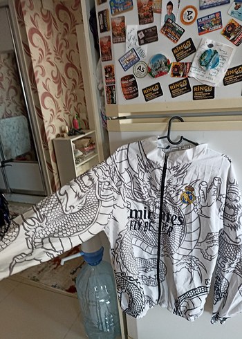 Baskılı Beyaz Erkek İnce Ceket - Görsel 2