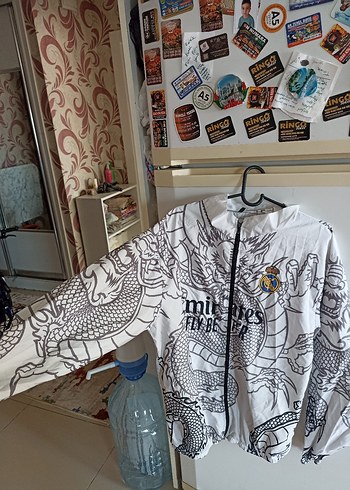 Baskılı Beyaz Erkek İnce Ceket - Görsel 3