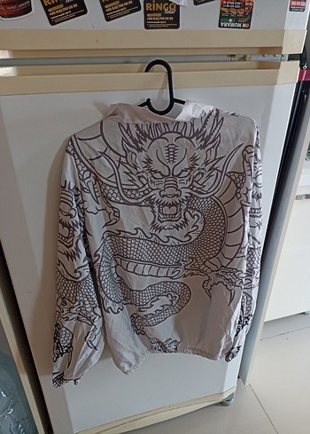 Baskılı Beyaz Erkek İnce Ceket - Görsel 5